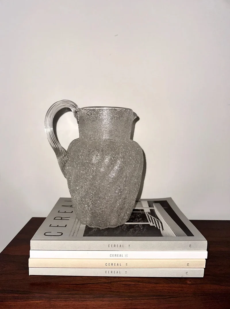 Crackled Glass Pitcher