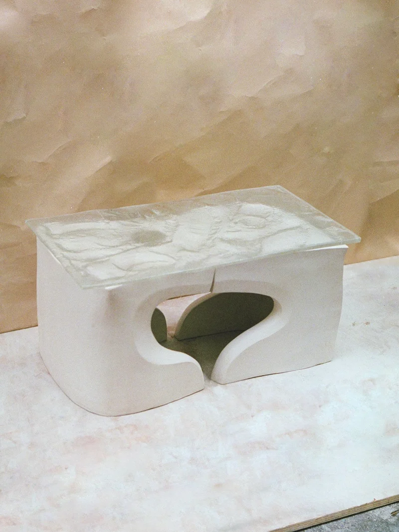 Rivage - Carved Stoneware Coffee Table