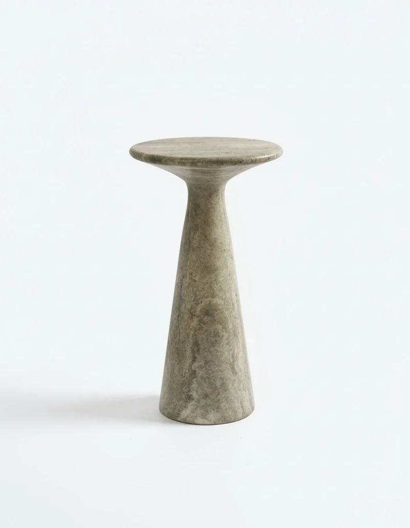 Juno Tall Travertine Side Table