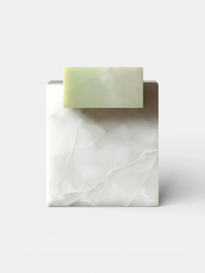 Gaia White and Green Onyx - Marble Coffee Table