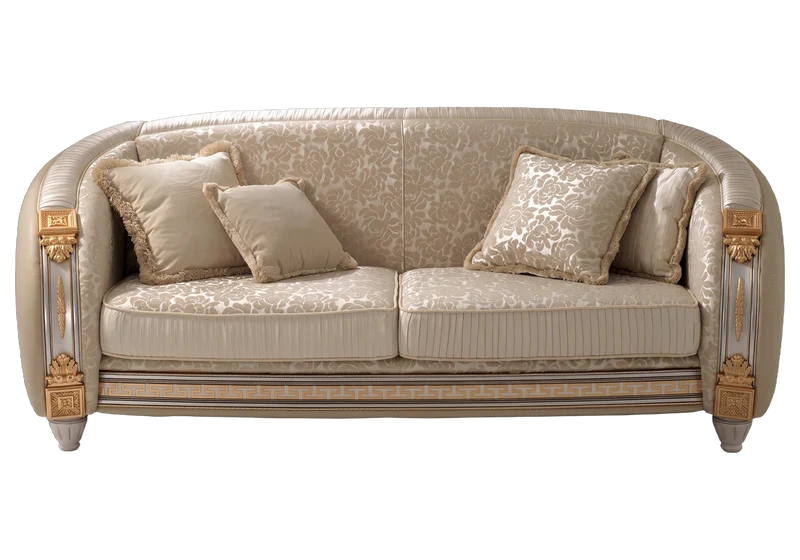 Canapé baroque italien beige et doré - Liberty