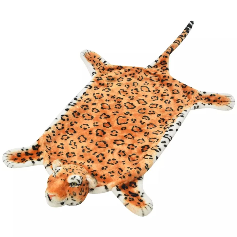 Tapis en peluche en forme de léopard 139 cm Marron DEC024173