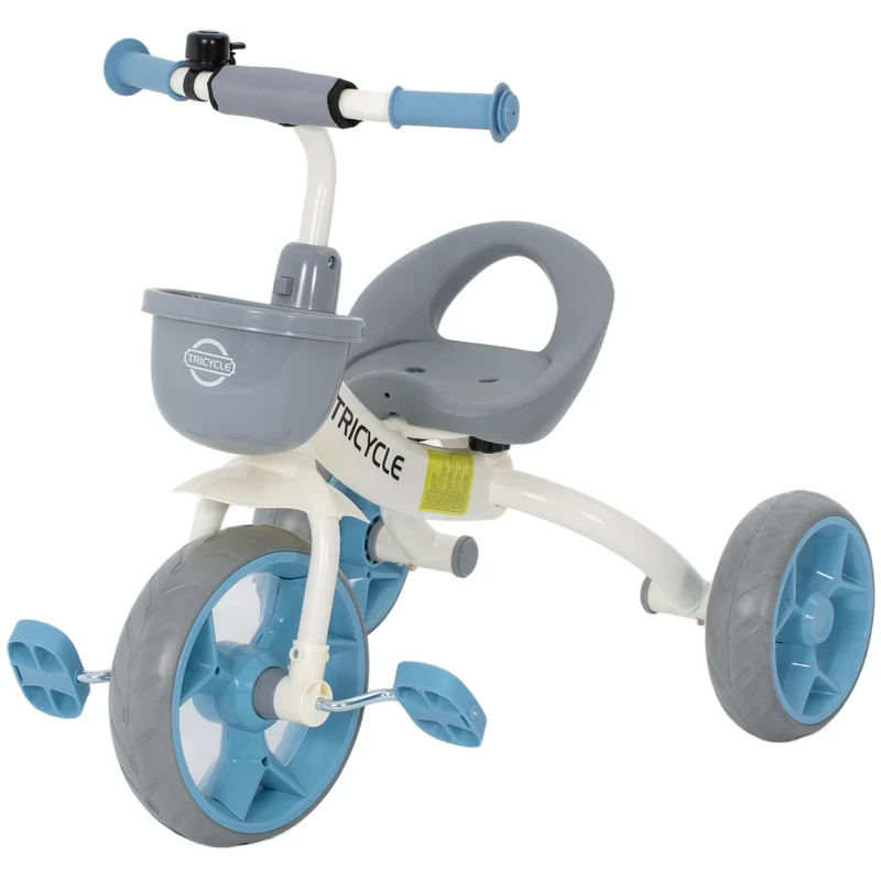 Tricycle évolutif pour enfant parc poignée parentale assise ergonomique 72 x 52 x 61 cm moderne design en métal bleu 21_0000632