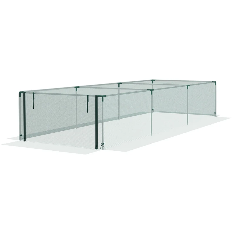 Serre de jardin tunnel 125 x 373 x 62,5 cm porte enroulable zippée ancrée au sol pour légumes contemporain en hdpe vert 21_0005417