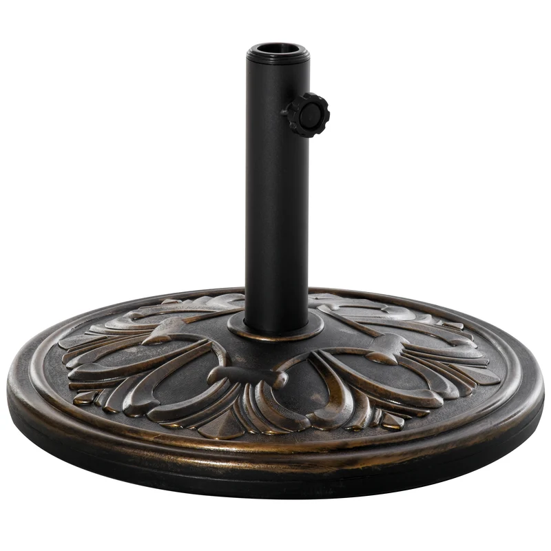 Pied de parasol rond 48 x 34 cm lestage ciment stabilité renforcée entretien design moderne pour terrasse en HDPE noir 21_0004994