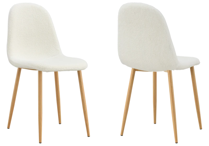 Chaises scandinaves en bouclée blanc - Gina x6