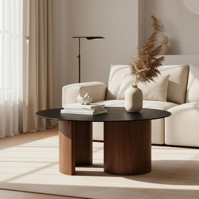 Table basse 80 cm en verre fumé