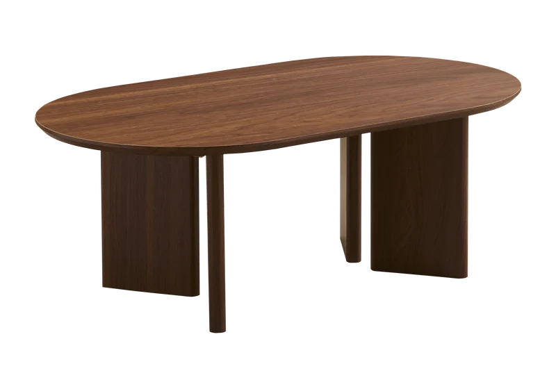 Table basse ovale noyer Japandi - Oris