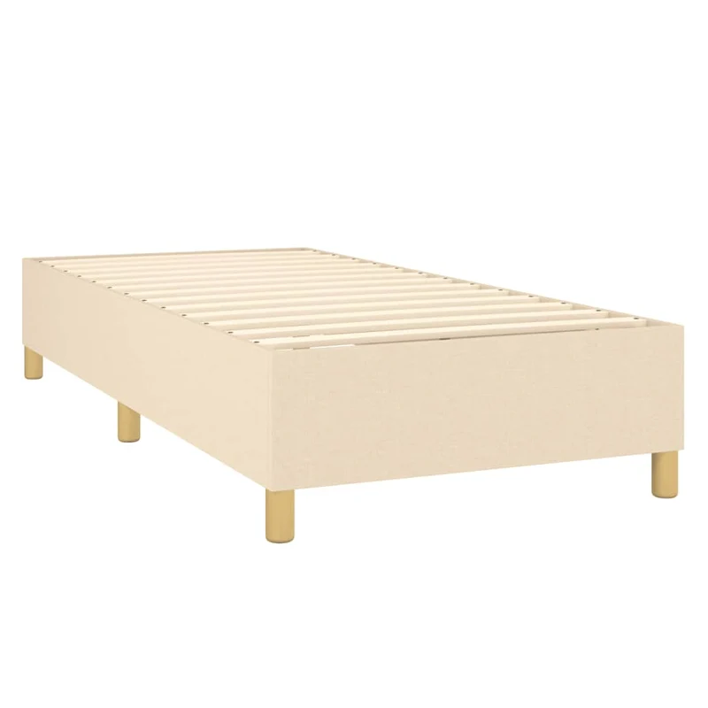 Sommier à lattes sur pieds cadre de lit 80x200 cm tissu crème TDL0207247