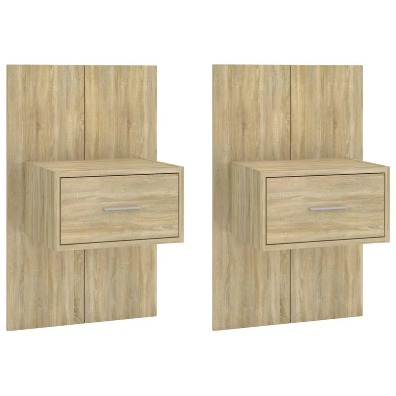 Tables de chevet murales 2 pcs chêne sonoma brun DEC036065