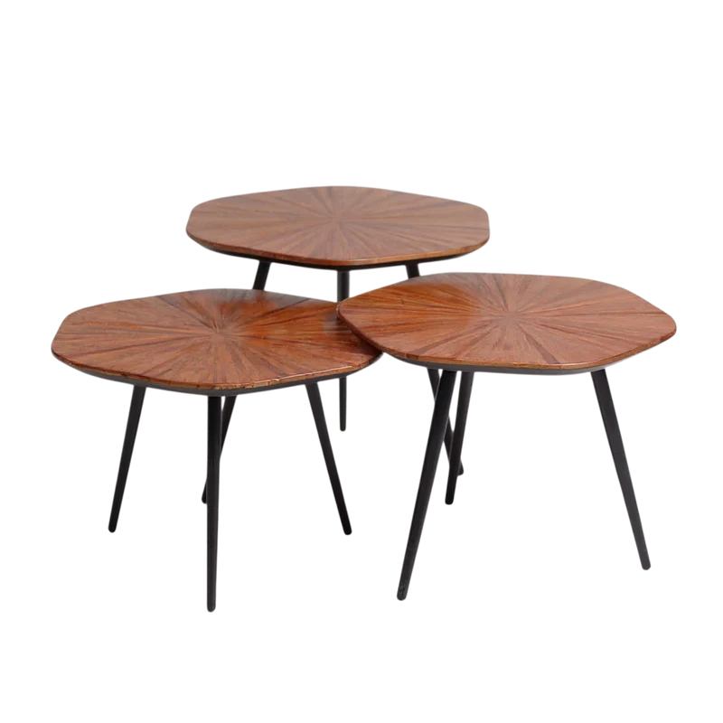 Table basse gigogne hexagonale set de 3