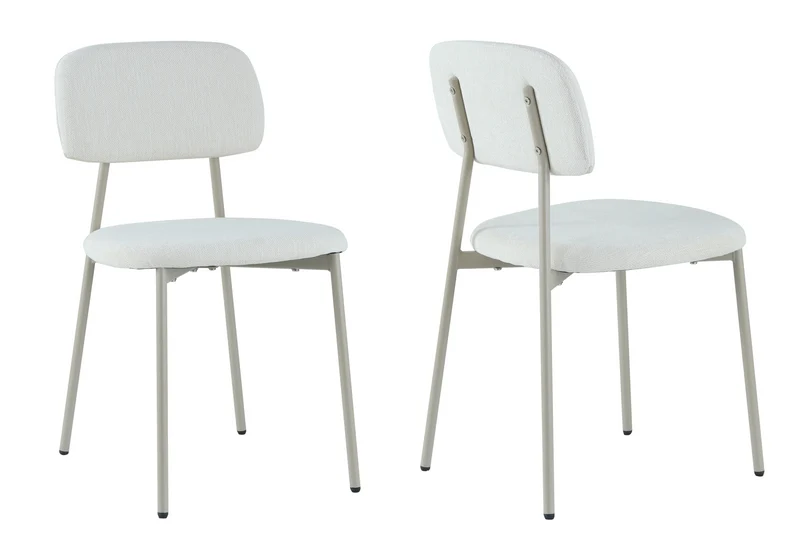 Chaise salle à manger tissu beige pieds taupe - Vika x4