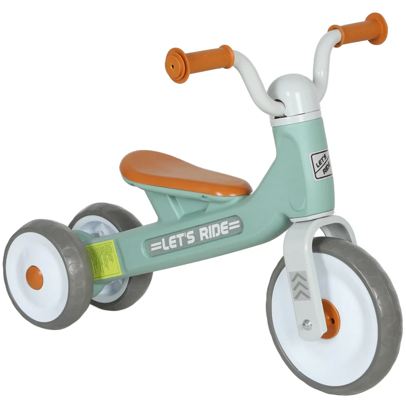 Draisienne bébé 1-3 ans 69 x 40 x 49 cm apprentissage équilibre roues silencieuses style scandinave cosy en métal vert 21_0000629