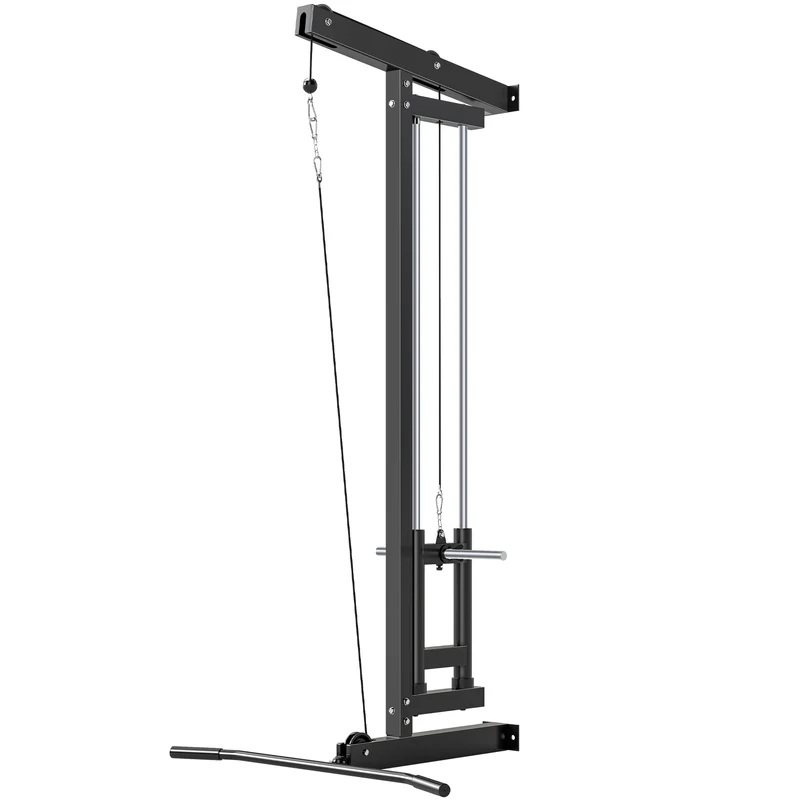 Station de musculation murale 75 x 16 x 192 cm entraînement complet compact charge 100 kg moderne épuré en acier noir 21_0006870