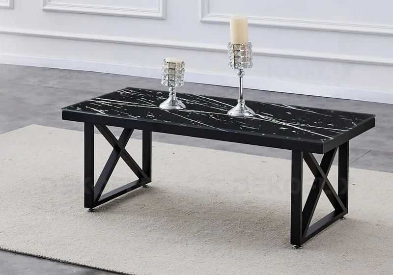 Table basse noire marbre noir - Clara