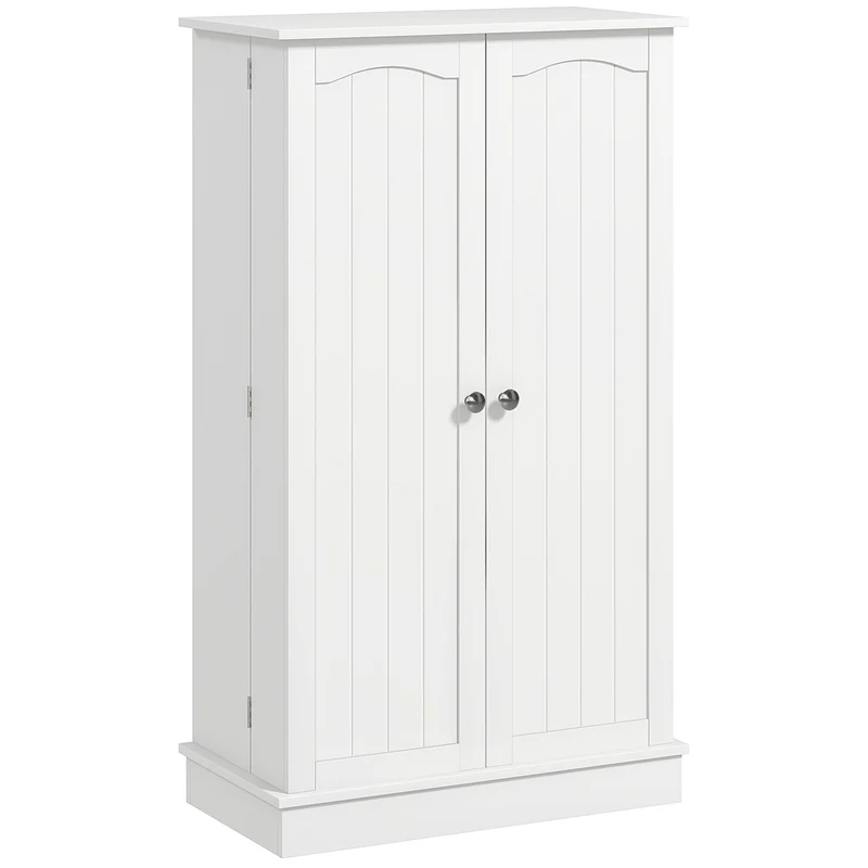 Armoire de cuisine 60 x 30 x 104 cm 5 étagères 12 porte-épices rangement sécurisé style épuré fini peint en MDF blanc 21_0003200