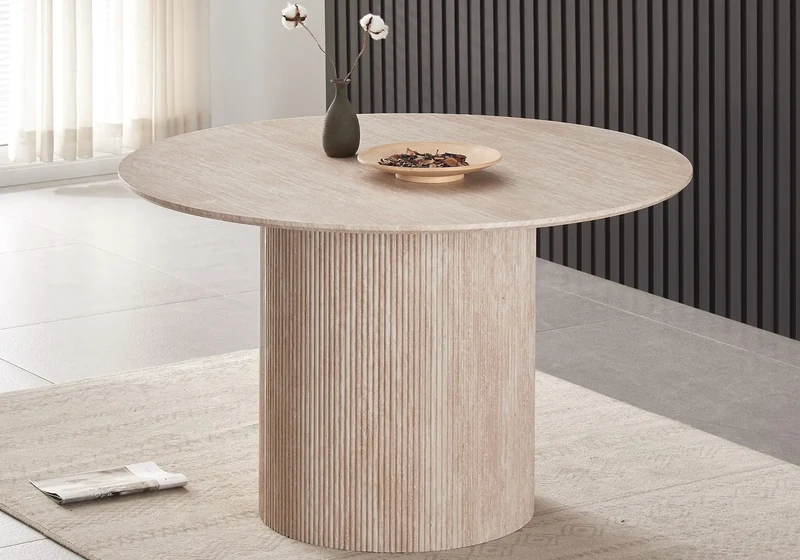 Table à manger ronde beige - Piato