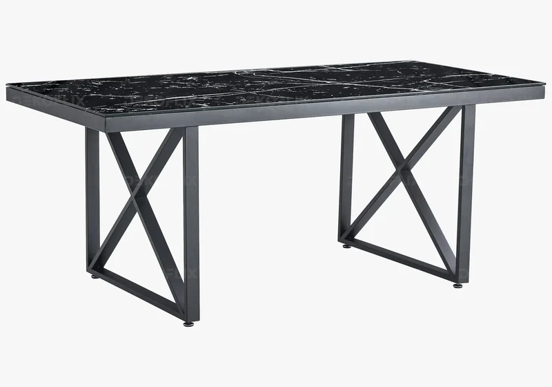 Table à manger noire marbre noir - Clara