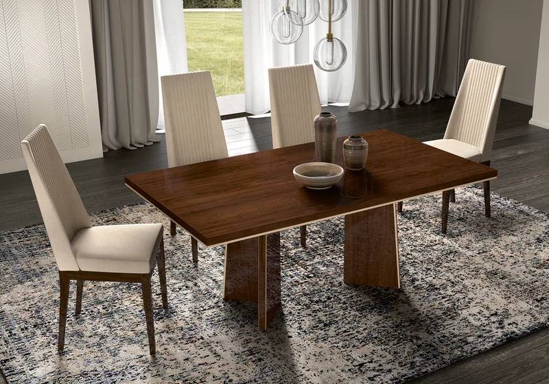 Table extensible 180–225 cm avec 4 chaises – Eva