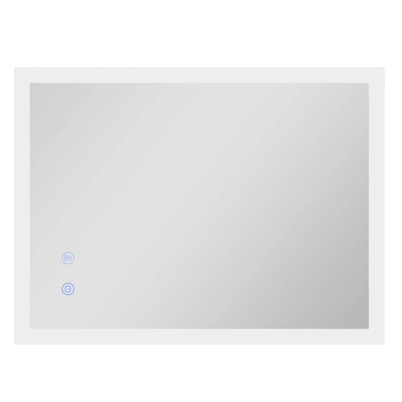 Miroir mural lumineux de salle de bain 80 x 60 x 3 cm éclairage led réglable antibuée moderne épuré en verre transparent 21_0001963