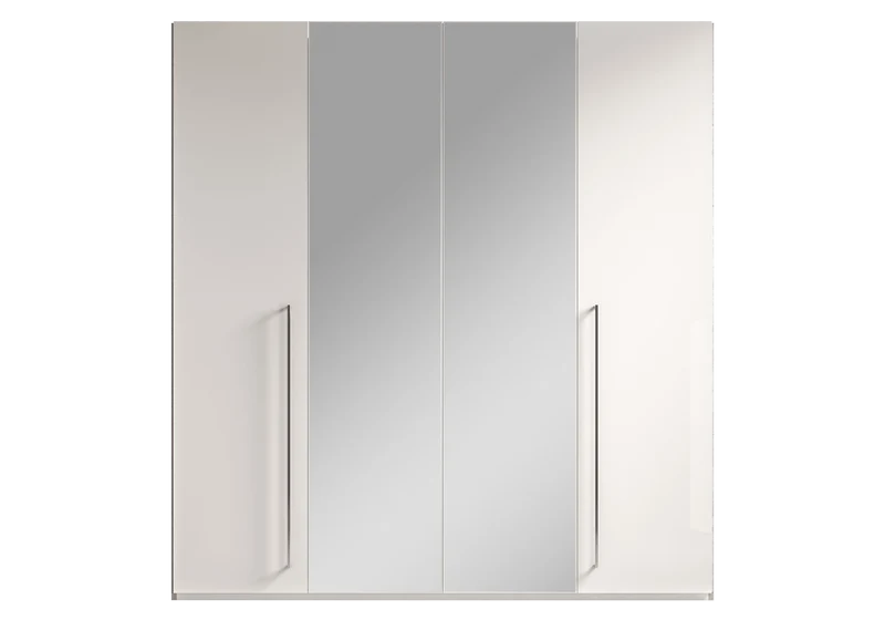 Armoire 4 portes miroir blanc béton – Treviso