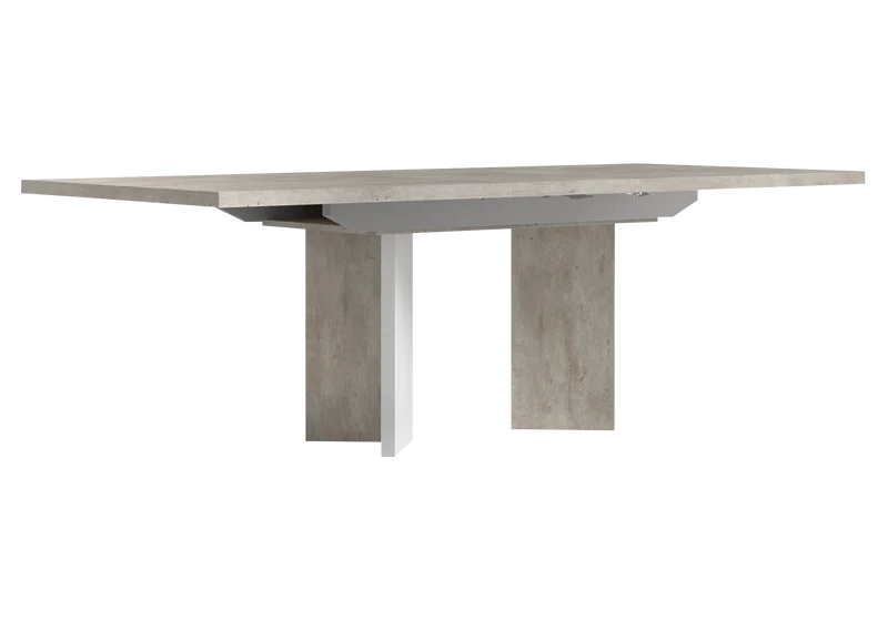 Table extensible blanc laqué béton – Treviso