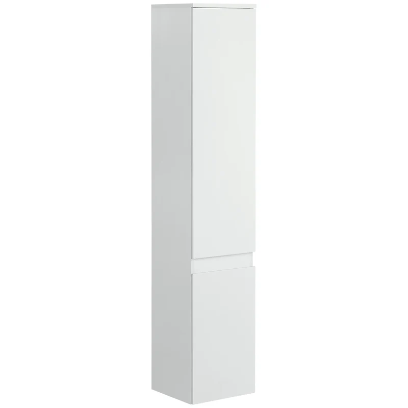 Meuble colonne salle de bain 30 x 28 x 152,5 cm 2 placards étagères réglables sécurisé contemporain épuré en MDF blanc 21_0001945