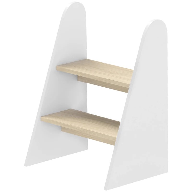 Marchepied enfant 2 marches 43 x 30 x 55 cm stable sécurisé cuisine salle de bain scandinave minimaliste en MDF blanc 21_0000260