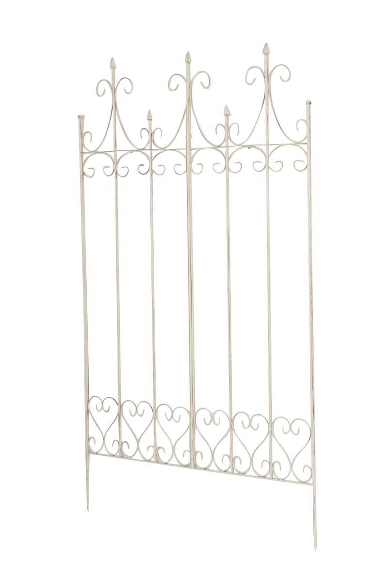 Treillis de jardin support plantes grimpantes décoration métal crème vieilli 10_0003881