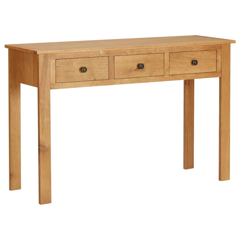 Meuble d'appoint console coiffeuse avec tiroirs 110 x 40 x 75 cm bois de chêne massif brun DEC031394
