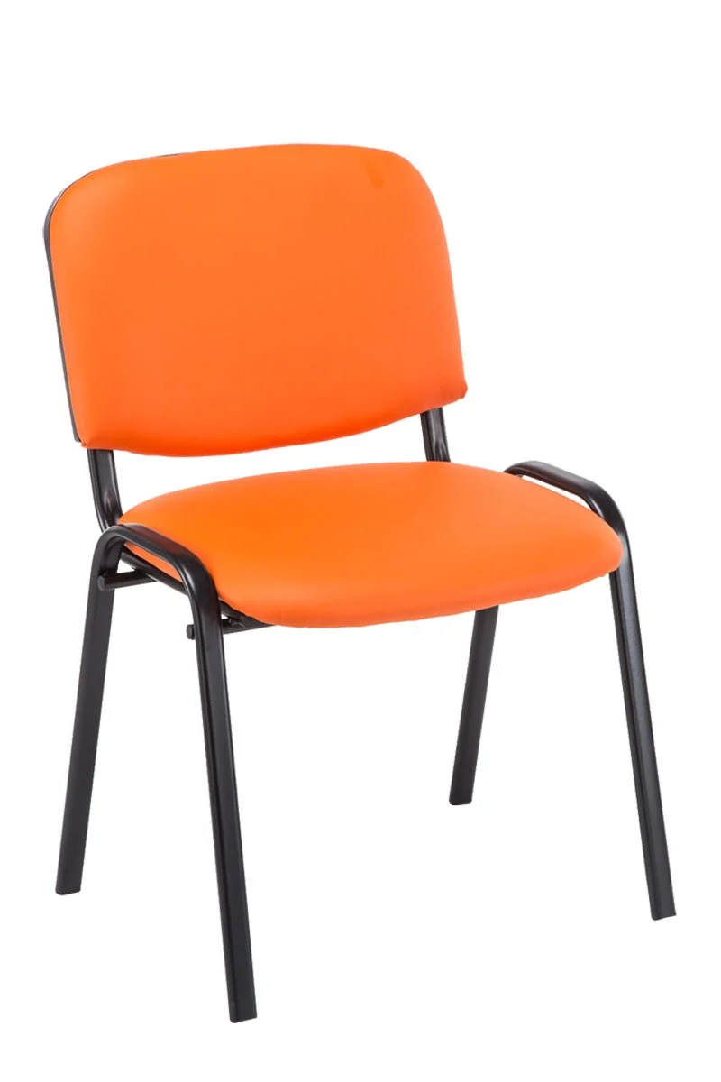 Chaise visiteur assise rembourrée en synthétique orange BUR10074