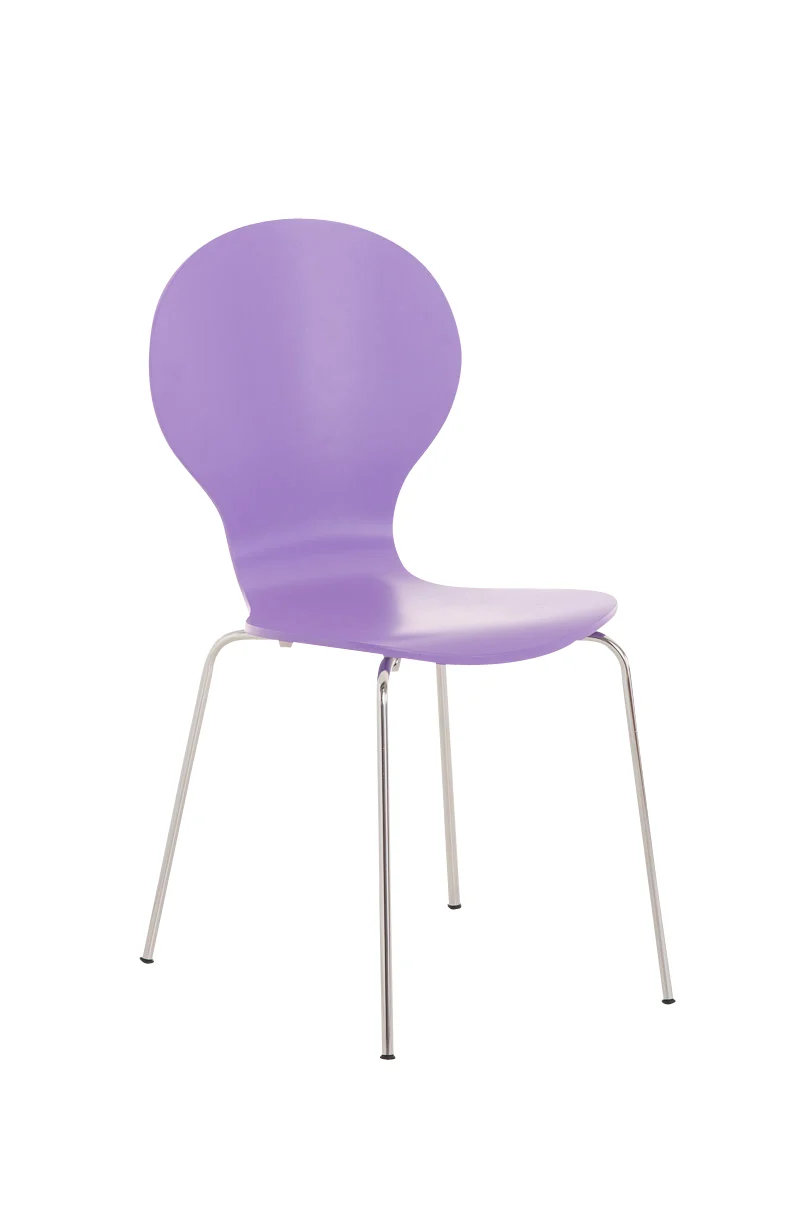 Chaise de salle à manger cuisine empilable design moderne bois violet et métal 10_0000947