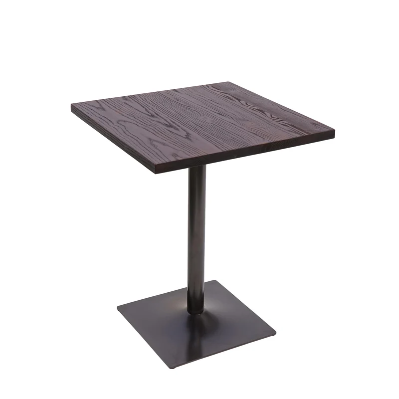 Table de bistro table de bar comptoir design industriel en bois d'orme 76 x 60 x 60 cm marron foncé 04_0008525