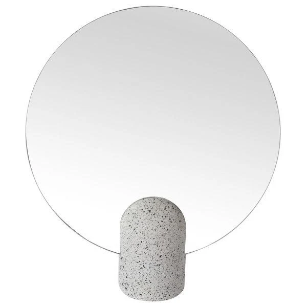 Miroir rond en terrazzo blanc Muzz