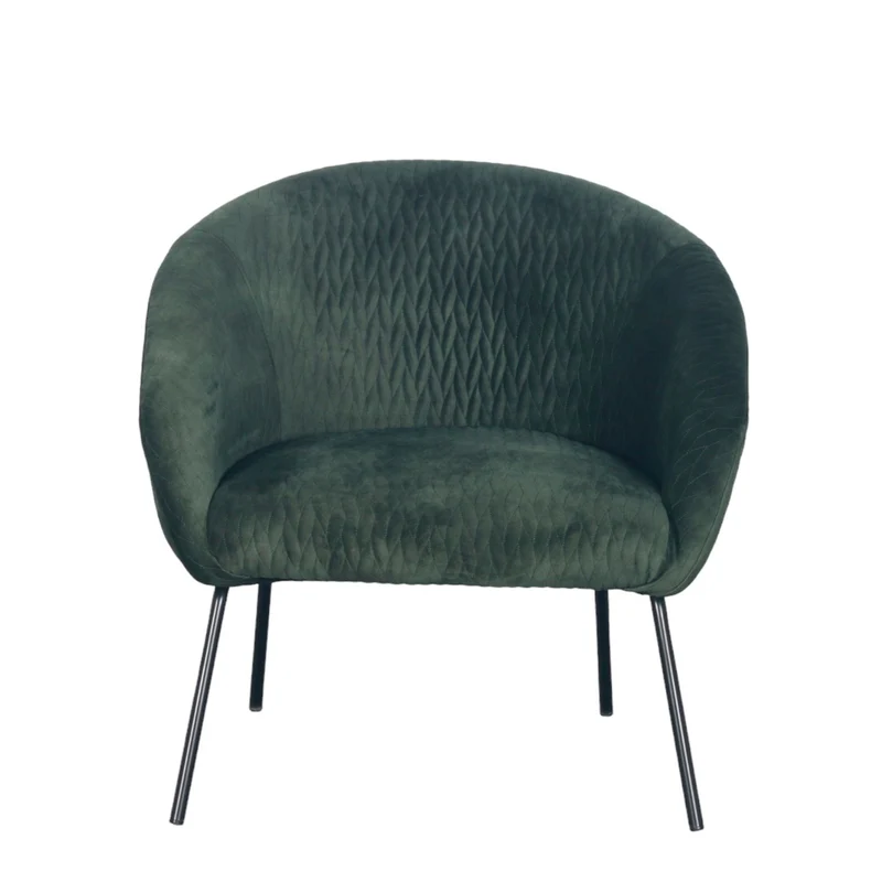 Fauteuil en velours vert bouteille