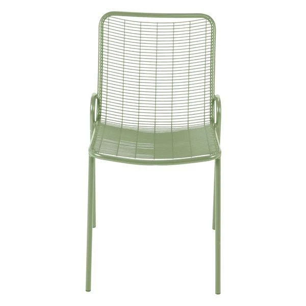 Chaise repas outdoor métal vert amande