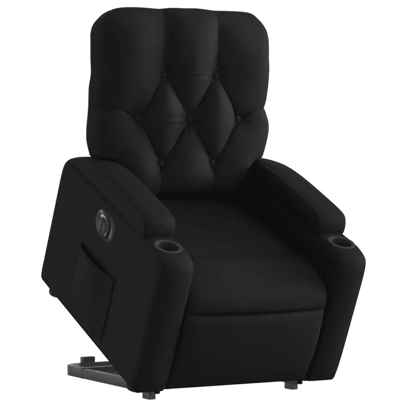 Fauteuil relax TV fonction de levage électrique très confortable en PVC noir DEC028476