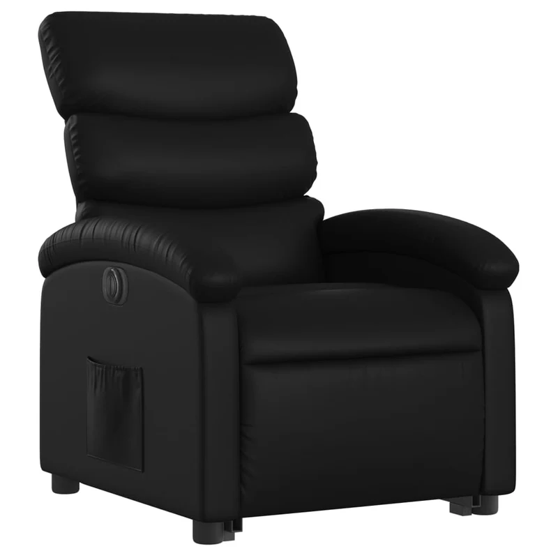 Fauteuil relax TV fonction de levage électrique très confortable en PVC noir DEC028474