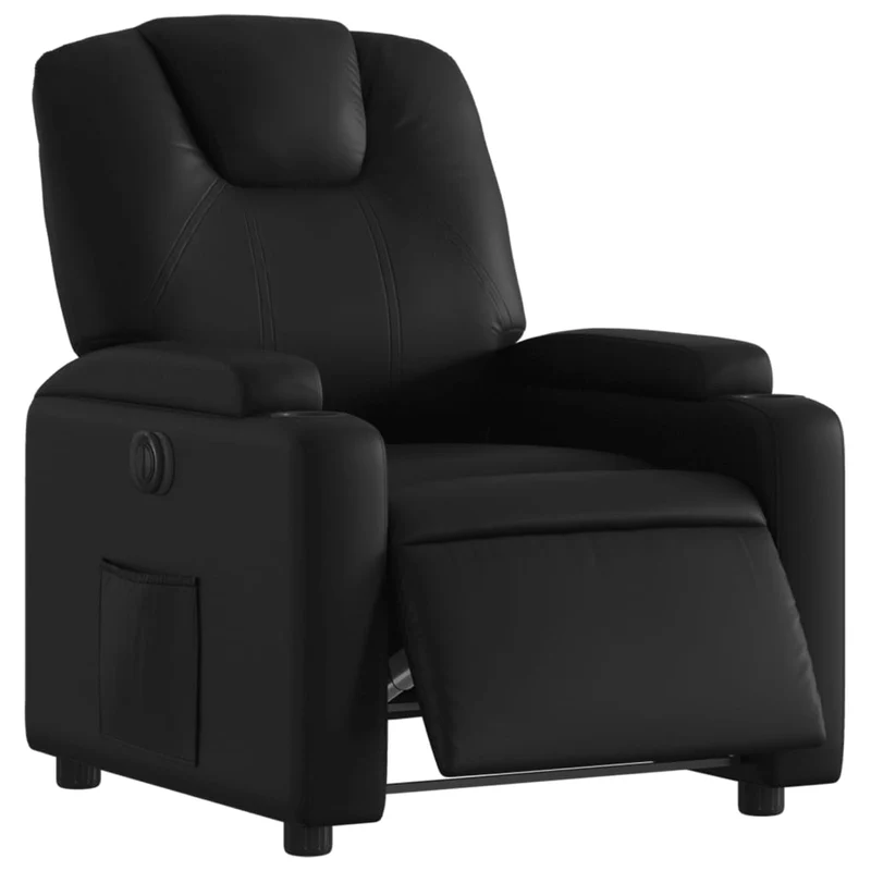 Fauteuil relax TV fonction d'inclinaison électrique très confortable en PVC noir DEC028471