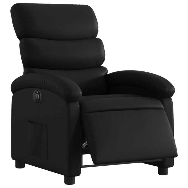 Fauteuil relax TV fonction d'inclinaison électrique très confortable en PVC noir DEC028465