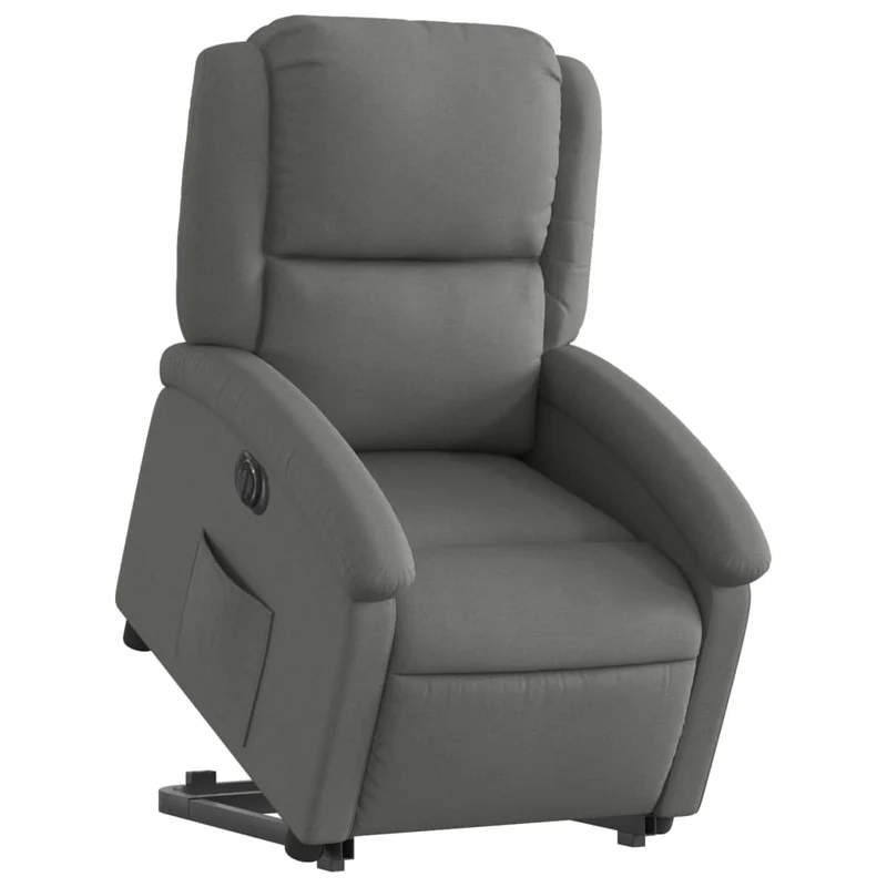 Fauteuil relax TV fonction de levage électrique très confortable en tissu gris foncé DEC028347