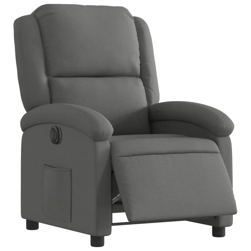 Fauteuil relax TV fonction d'inclinaison électrique très confortable en tissu gris foncé DEC028338
