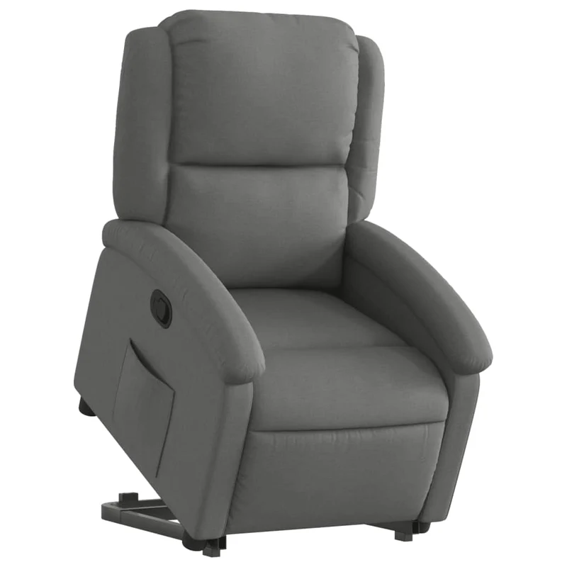 Fauteuil relax TV rembourrage confortable levage électrique en tissu gris foncé DEC027956
