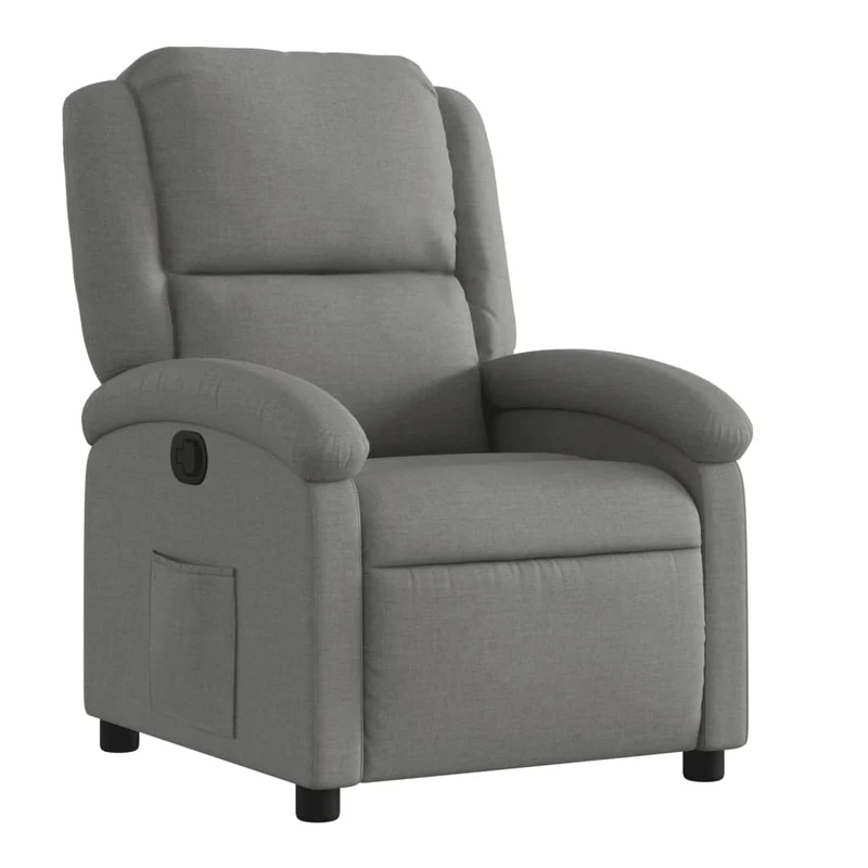 Fauteuil relax TV rembourrage confortable fonction d'inclinaison manuelle en tissu gris foncé DEC027929