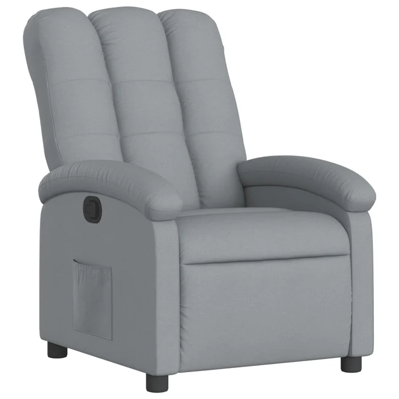 Fauteuil relax TV rembourrage confortable fonction d'inclinaison manuelle en tissu gris clair DEC027885