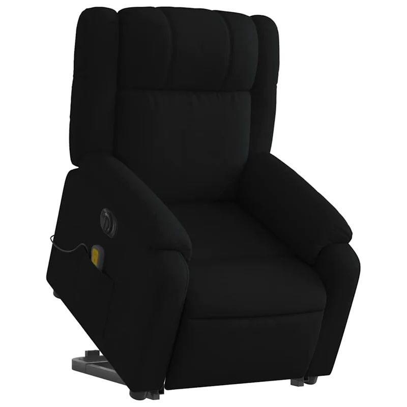 Fauteuil de relaxation fonction massage et inclinable 6 points de massage en tissu noir DEC027814