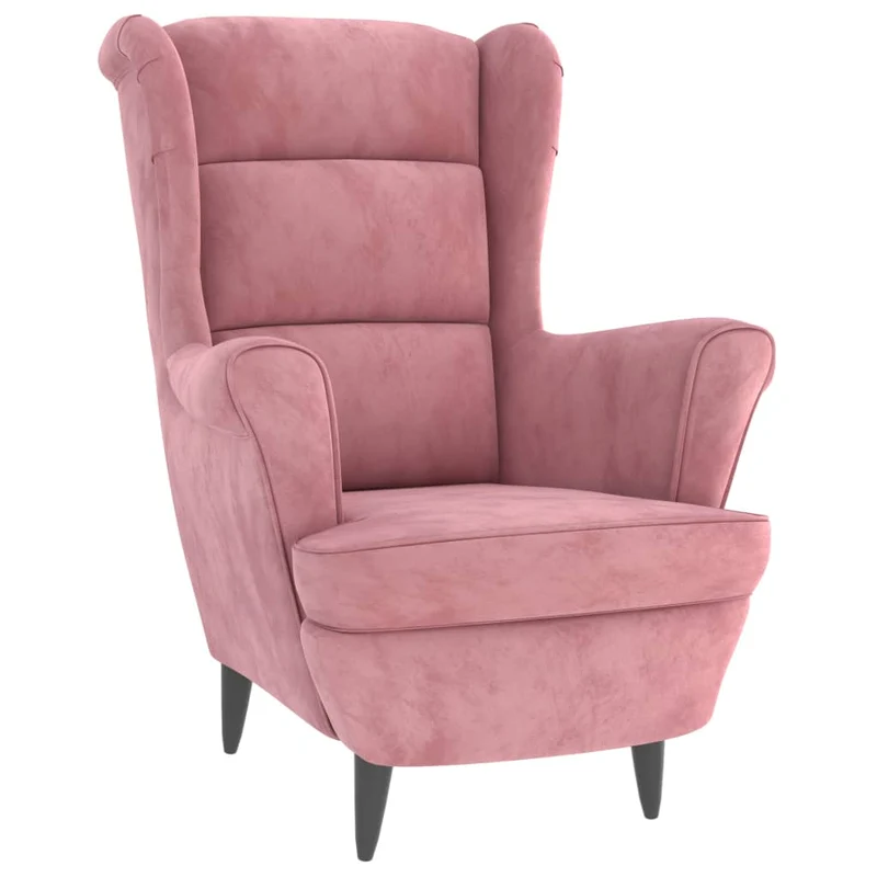Fauteuil lounge design et moderne extra confort en velours rose DEC028666