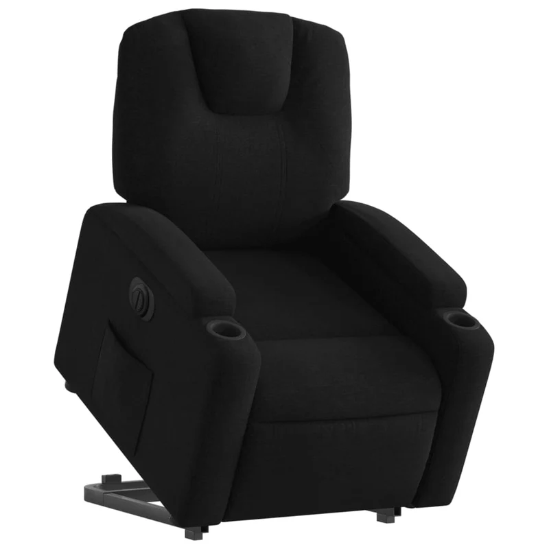 Fauteuil relax TV fonction de levage électrique très confortable en tissu noir DEC028487