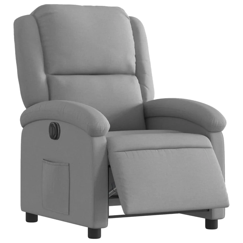 Fauteuil relax TV fonction d'inclinaison électrique très confortable en tissu gris clair DEC028306