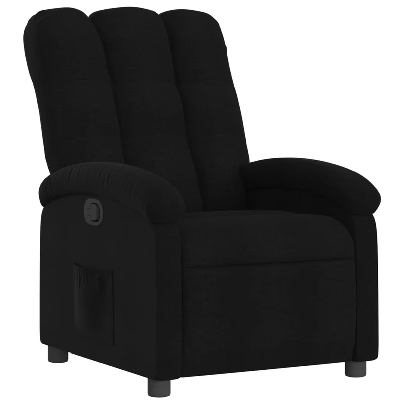 Fauteuil relax TV rembourrage confortable fonction d'inclinaison manuelle en tissu noir DEC028118